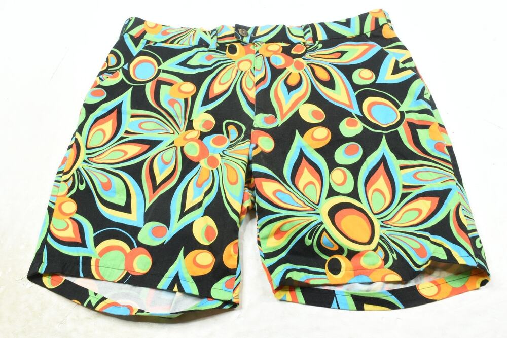 Loudmouth Shagadelic Golf Shorts Mens 38 Blue 8" Regular Fit Vibrant
